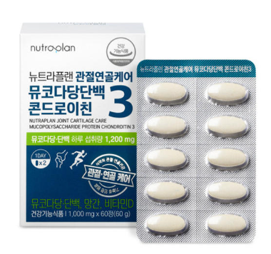 뉴트라플랜 관절연골케어 뮤코다당단백 콘드로이친 1,000mg x 60정